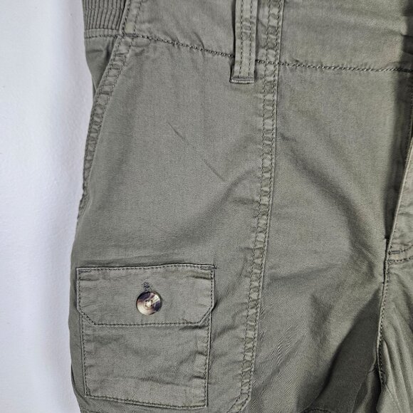 Sonoma Womens Olive Utility Cargo Shorts Size 12 With Extra Buttons - Picture 8 of 10